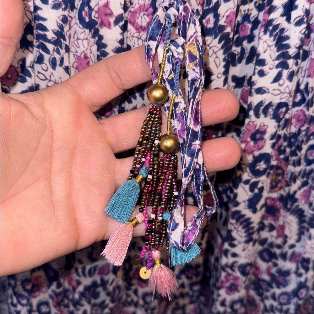 Alicia Bell dress purple Pink Cotton Silk boho Midi NEW Millie peasant BELL - Picture 4 of 7